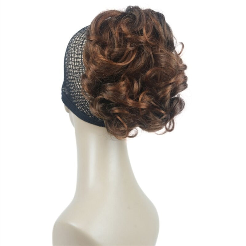 Women's Clip-On Hair Extensions Buns Natural Wave High-Temperature Fiber 37