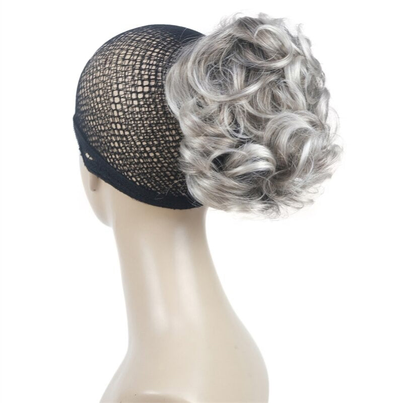 Women's Clip-On Hair Extensions Buns Natural Wave High-Temperature Fiber 4