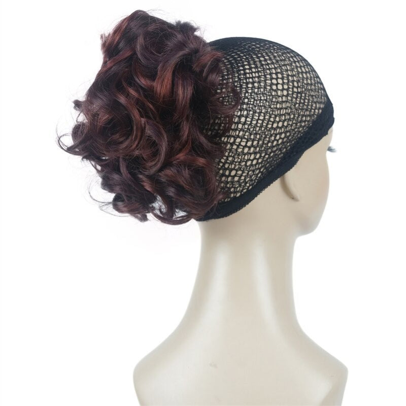 Women's Clip-On Hair Extensions Buns Natural Wave High-Temperature Fiber 45