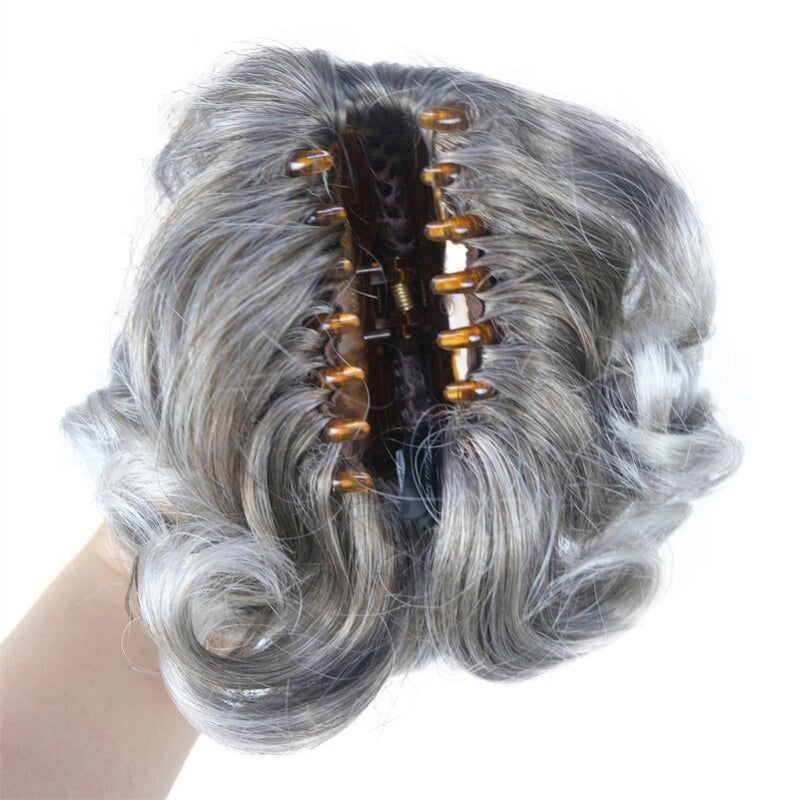 Women's Clip-On Hair Extensions Buns Natural Wave High-Temperature Fiber 5