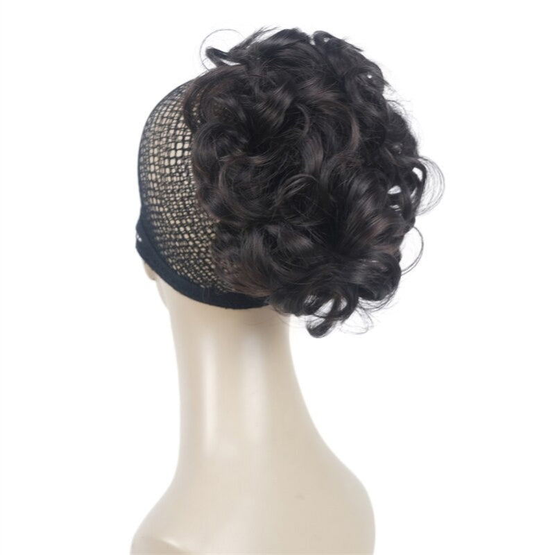 Women's Clip-On Hair Extensions Buns Natural Wave High-Temperature Fiber 7