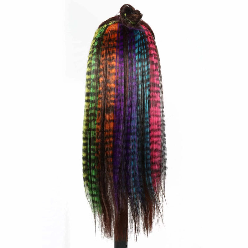 Women's Clip-in Hair Extensions 18 Inches Leopard Print High Temperature Fiber 2