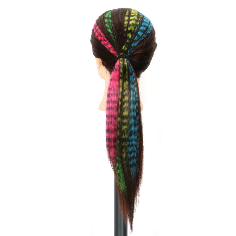 Women's Clip-in Hair Extensions 18 Inches Leopard Print High Temperature Fiber 3