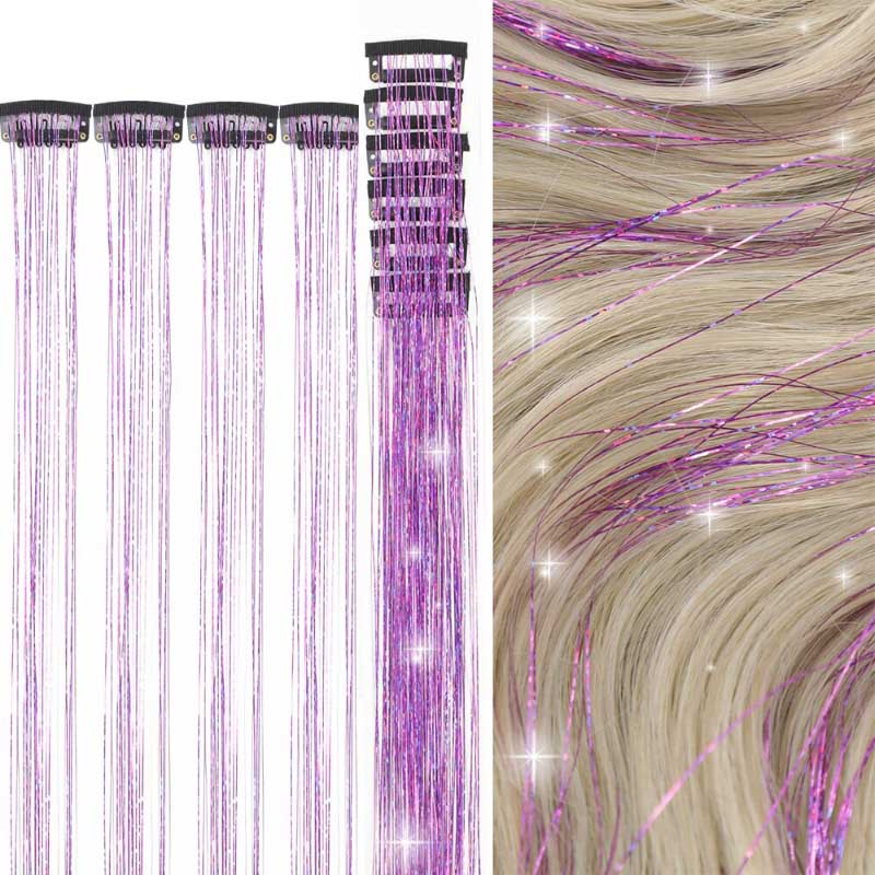 Women's Clip-on Hair Extension Glitter 24in High-Temperature Fiber 0