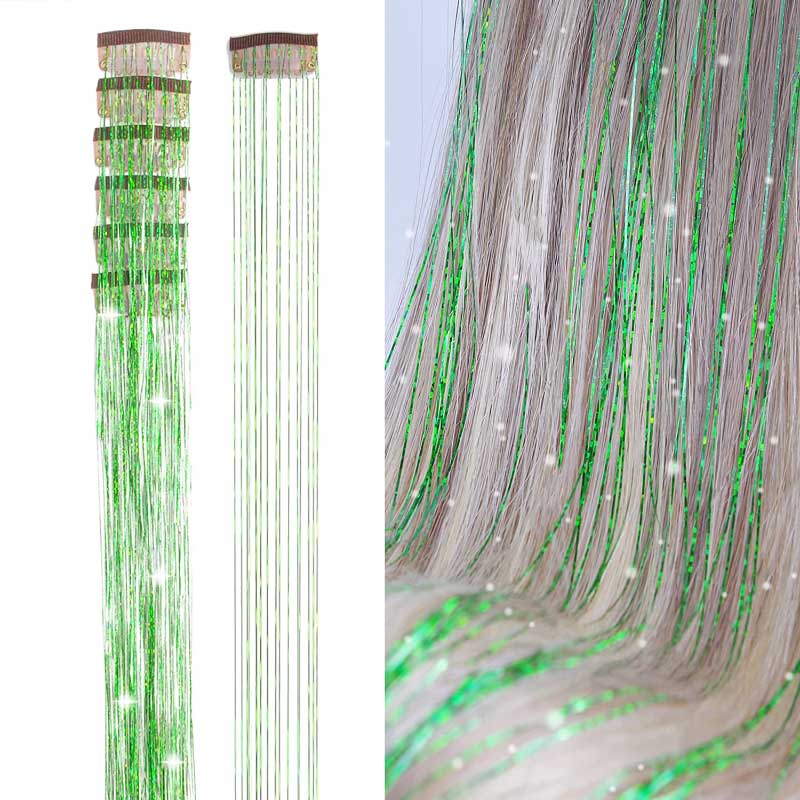 Women's Clip-on Hair Extension Glitter 24in High-Temperature Fiber 10