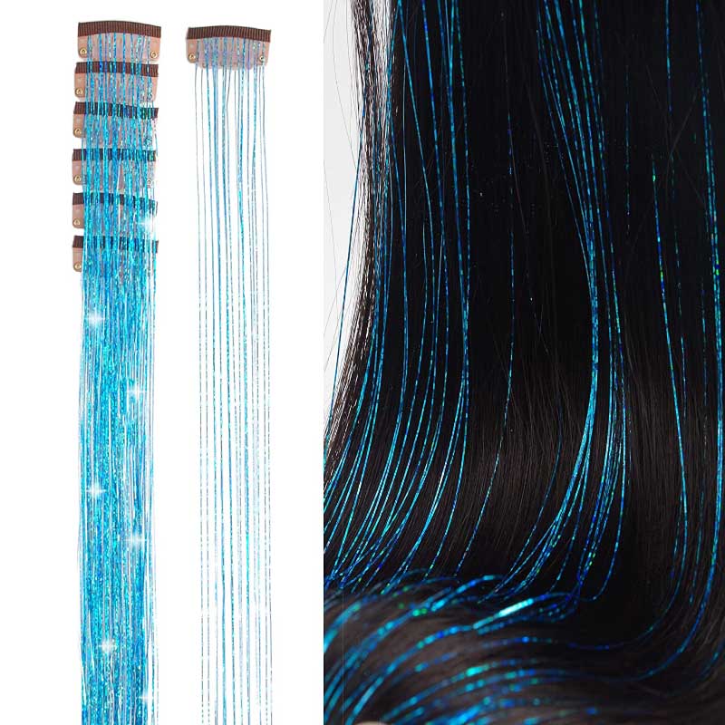 Women's Clip-on Hair Extension Glitter 24in High-Temperature Fiber 11