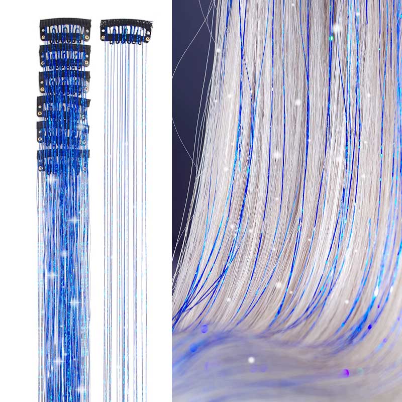 Women's Clip-on Hair Extension Glitter 24in High-Temperature Fiber 12