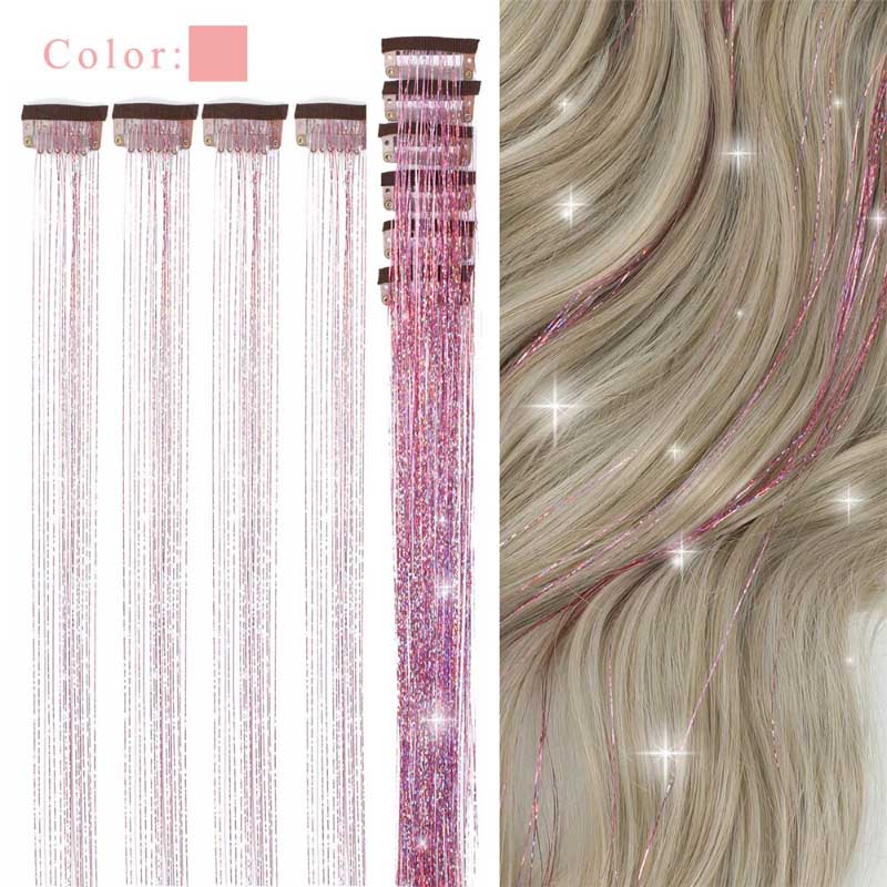Women's Clip-on Hair Extension Glitter 24in High-Temperature Fiber 5