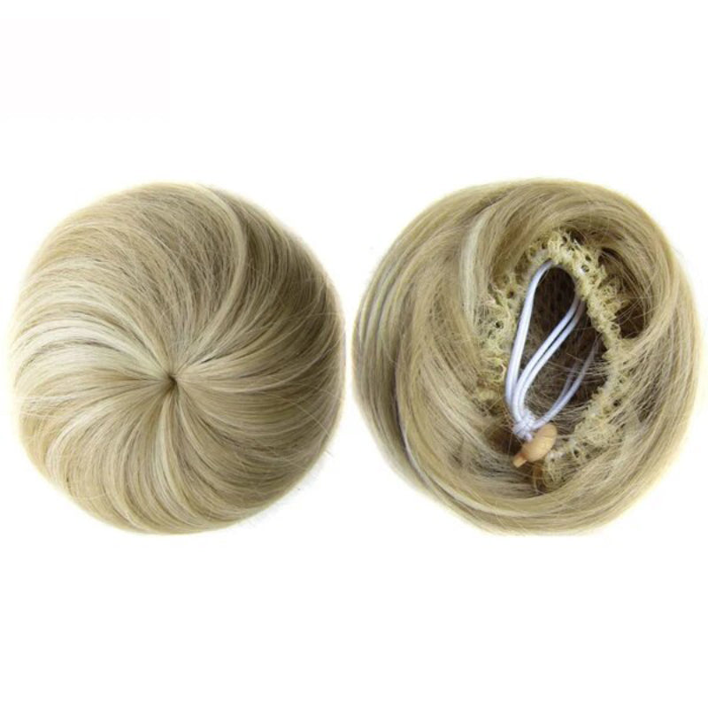 Women's Clip In Hair Bun Extension Adjustable Drawstring Synthetic Fiber 17