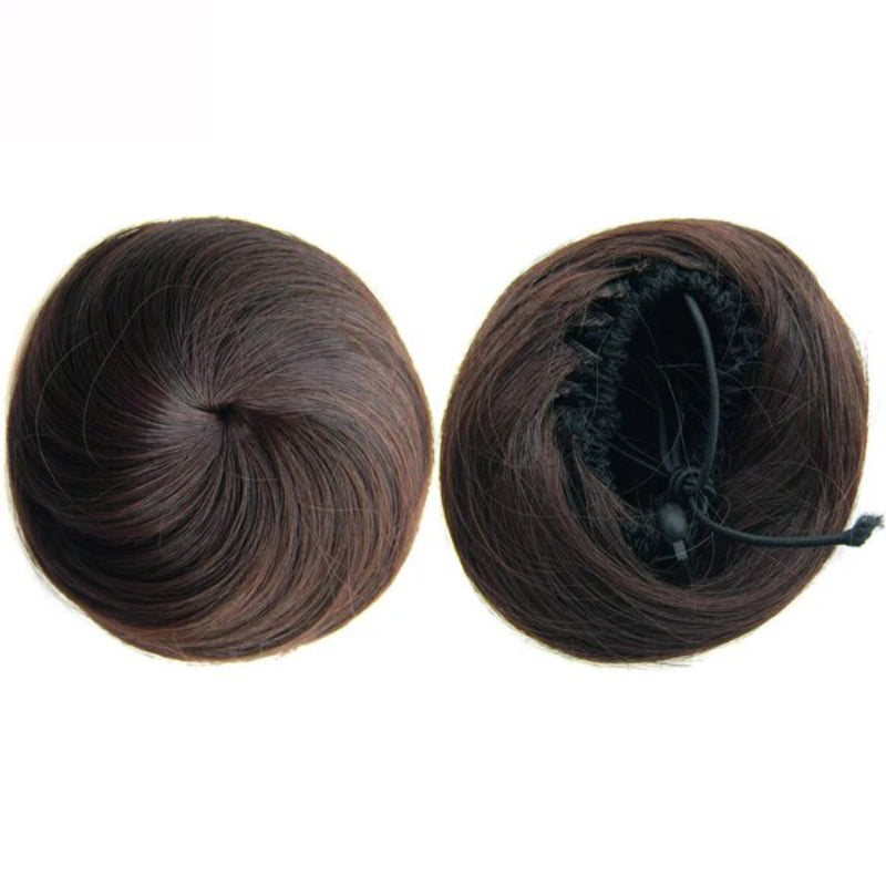Women's Clip In Hair Bun Extension Adjustable Drawstring Synthetic Fiber 2