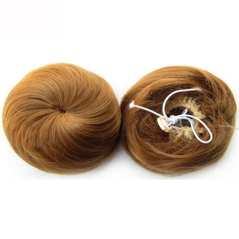 Women's Clip In Hair Bun Extension Adjustable Drawstring Synthetic Fiber 7