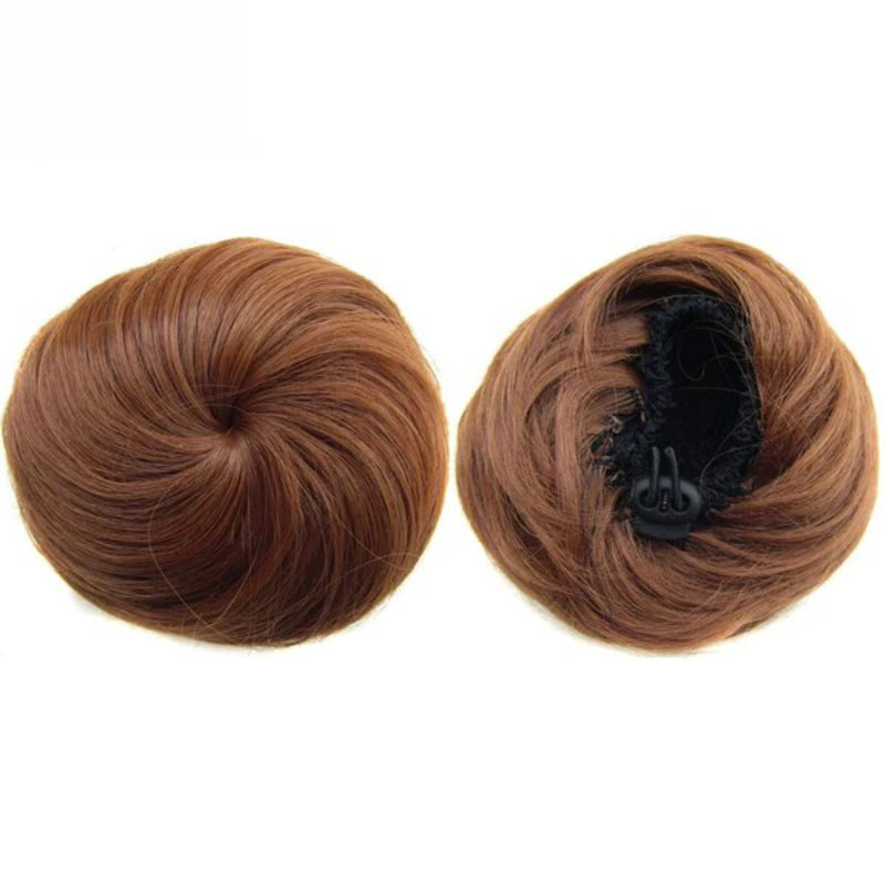 Women's Clip In Hair Bun Extension Adjustable Drawstring Synthetic Fiber 9