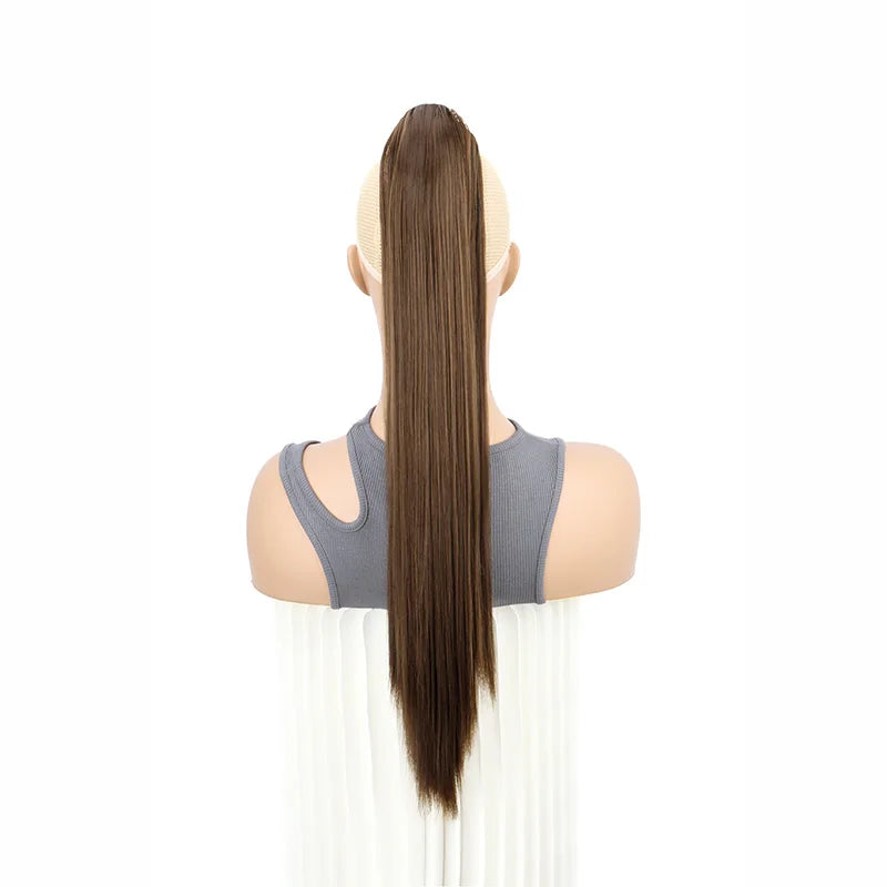 Women's Clip In Ponytail Extension 24 Inch Synthetic Heat Resistant Blonde Black 16