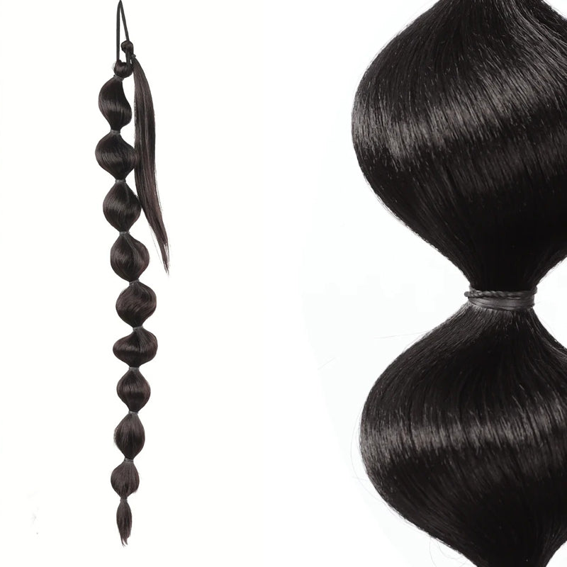 Women's Clip In Ponytail Extension Black High-Temperature Fiber 70cm 0