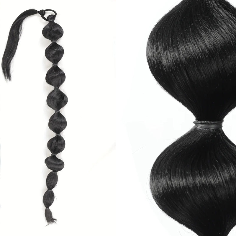 Women's Clip In Ponytail Extension Black High-Temperature Fiber 70cm 3
