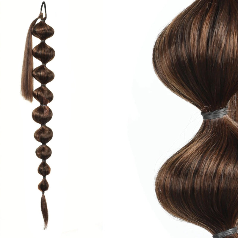 Women's Clip In Ponytail Extension Black High-Temperature Fiber 70cm 4