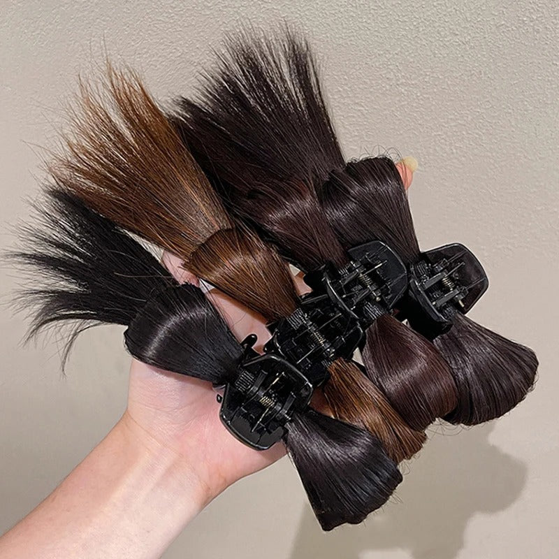 Women's Clip In Ponytail Extension Brown Polyester 2