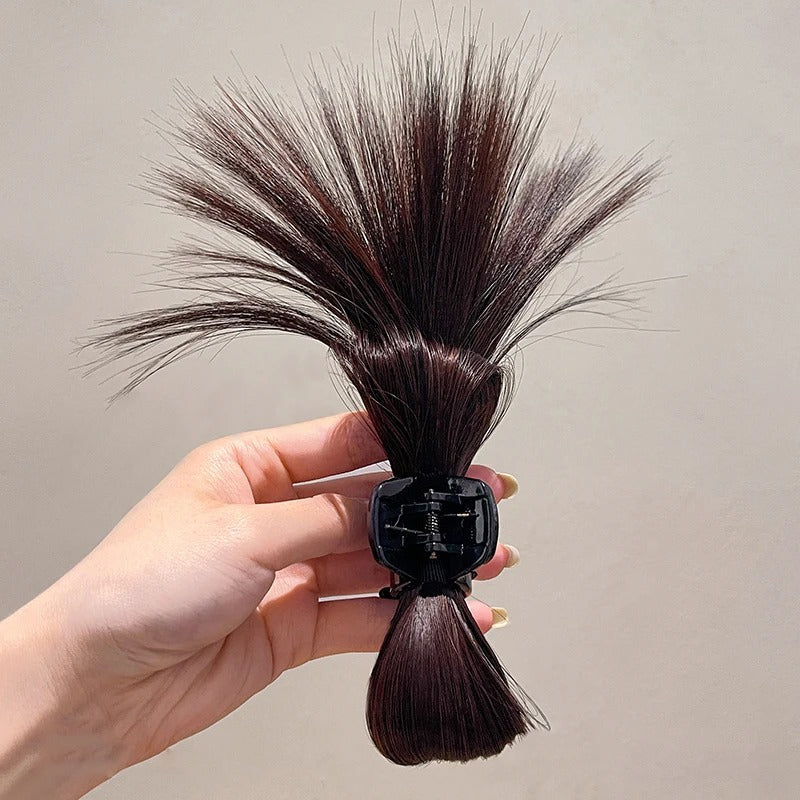 Women's Clip In Ponytail Extension Brown Polyester 5