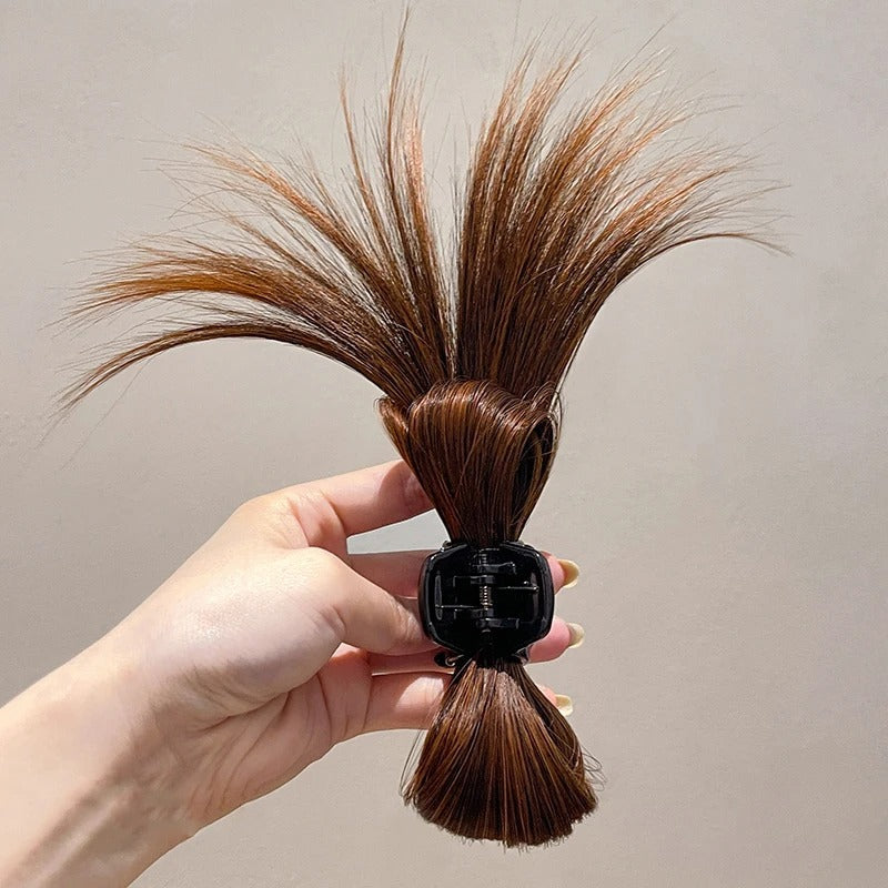 Women's Clip In Ponytail Extension Brown Polyester 6