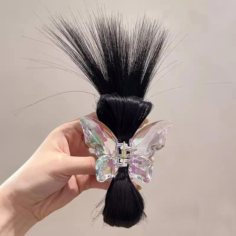Women's Clip In Ponytail Extension Brown Polyester 7