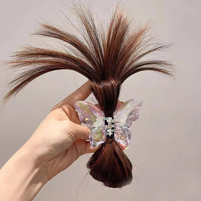Women's Clip In Ponytail Extension Brown Polyester 8