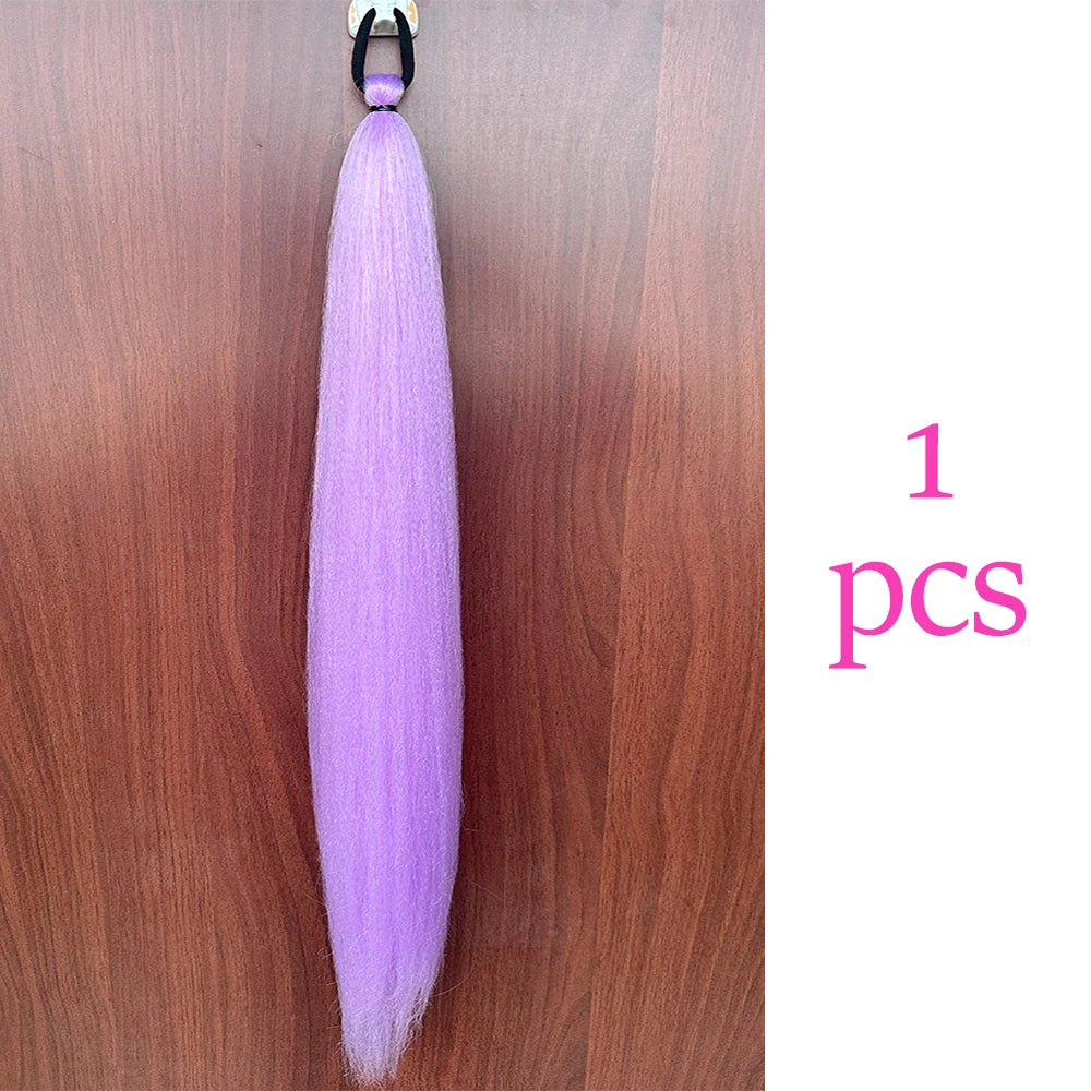 Women's Clip In Ponytail Extension Multi-Color Synthetic Long Hairpiece 10