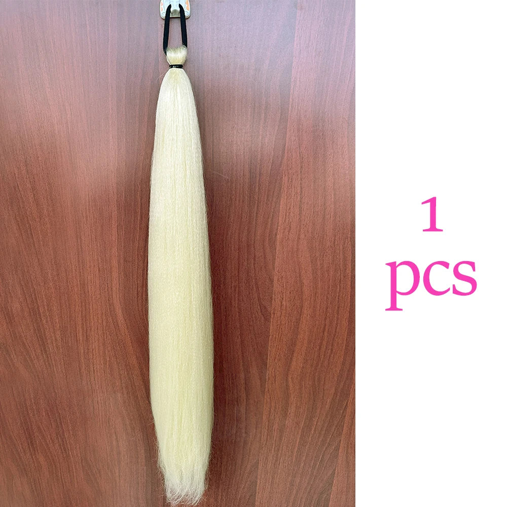 Women's Clip In Ponytail Extension Multi-Color Synthetic Long Hairpiece 11