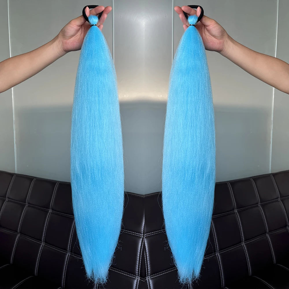 Women's Clip In Ponytail Extension Multi-Color Synthetic Long Hairpiece 15