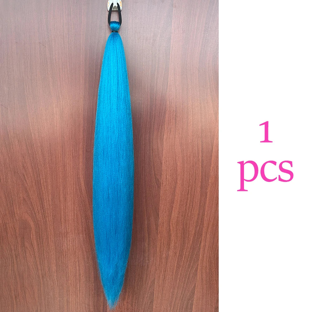 Women's Clip In Ponytail Extension Multi-Color Synthetic Long Hairpiece 17