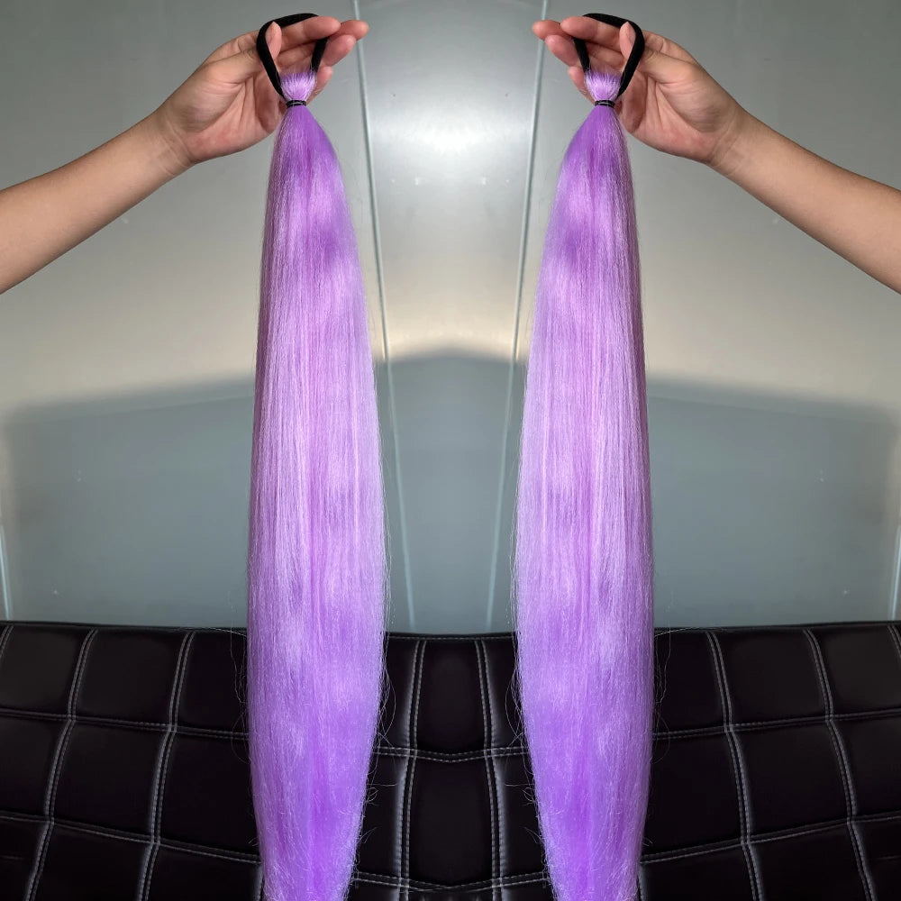 Women's Clip In Ponytail Extension Multi-Color Synthetic Long Hairpiece 18