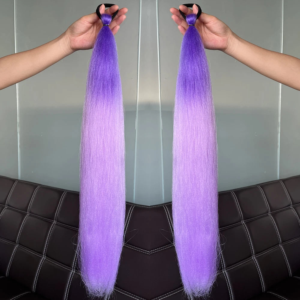 Women's Clip In Ponytail Extension Multi-Color Synthetic Long Hairpiece 19