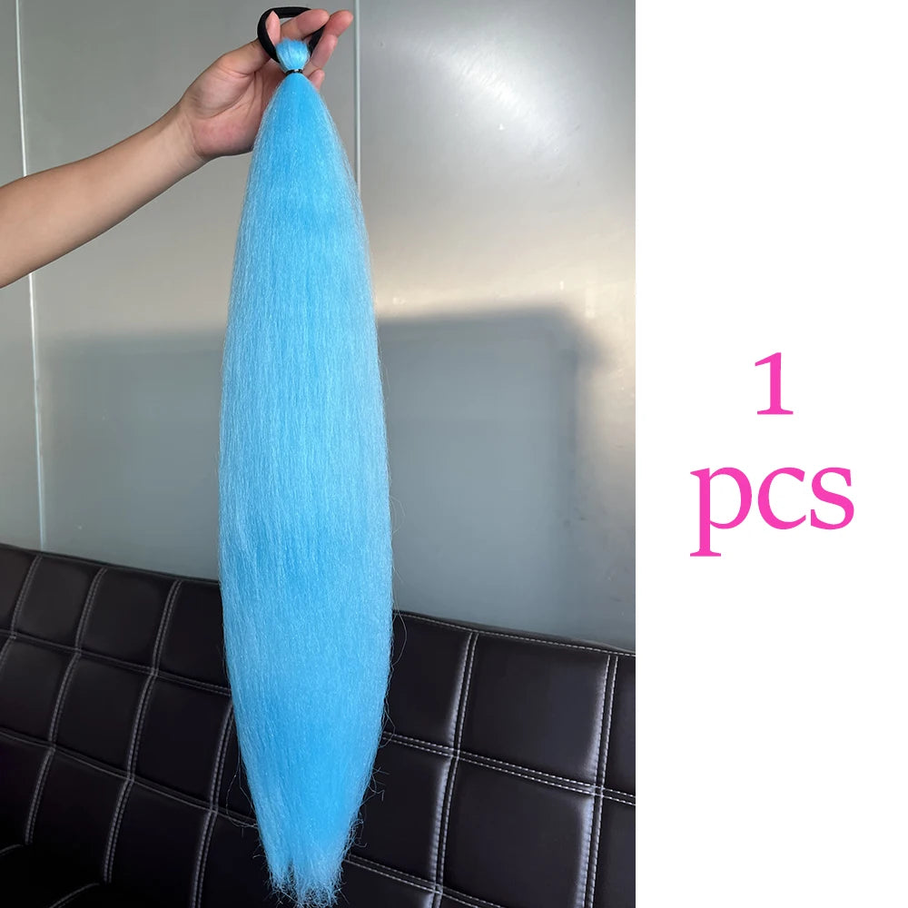 Women's Clip In Ponytail Extension Multi-Color Synthetic Long Hairpiece 20