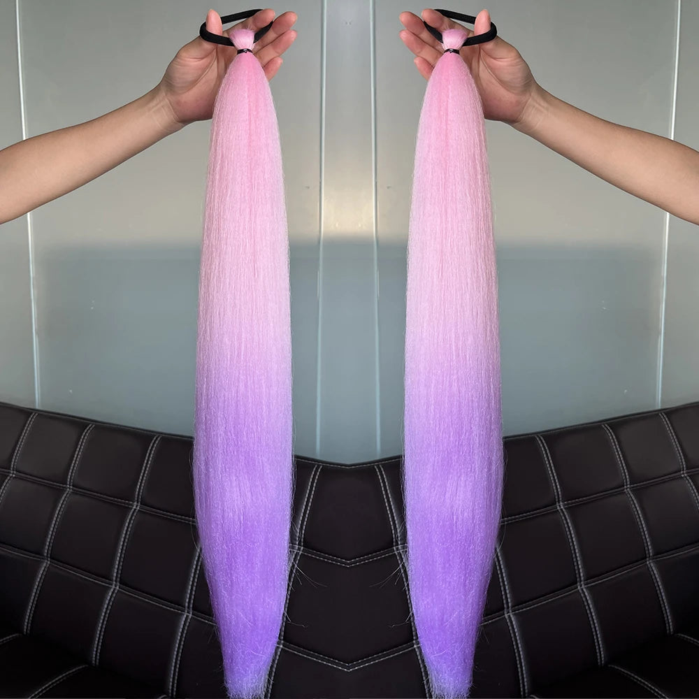 Women's Clip In Ponytail Extension Multi-Color Synthetic Long Hairpiece 23