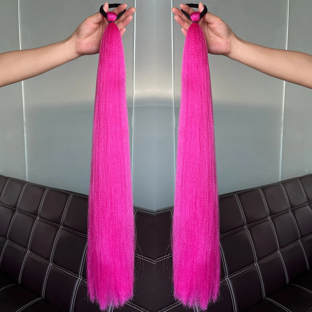 Women's Clip In Ponytail Extension Multi-Color Synthetic Long Hairpiece 29