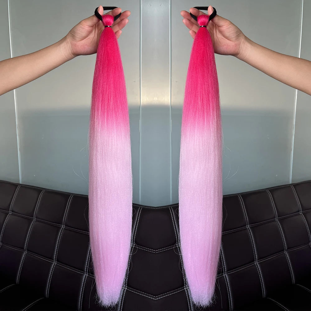 Women's Clip In Ponytail Extension Multi-Color Synthetic Long Hairpiece 30