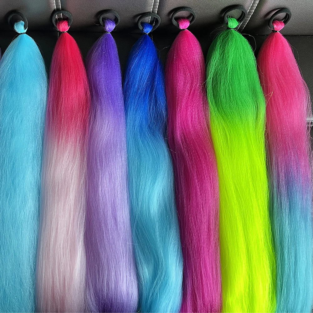 Women's Clip In Ponytail Extension Multi-Color Synthetic Long Hairpiece 4
