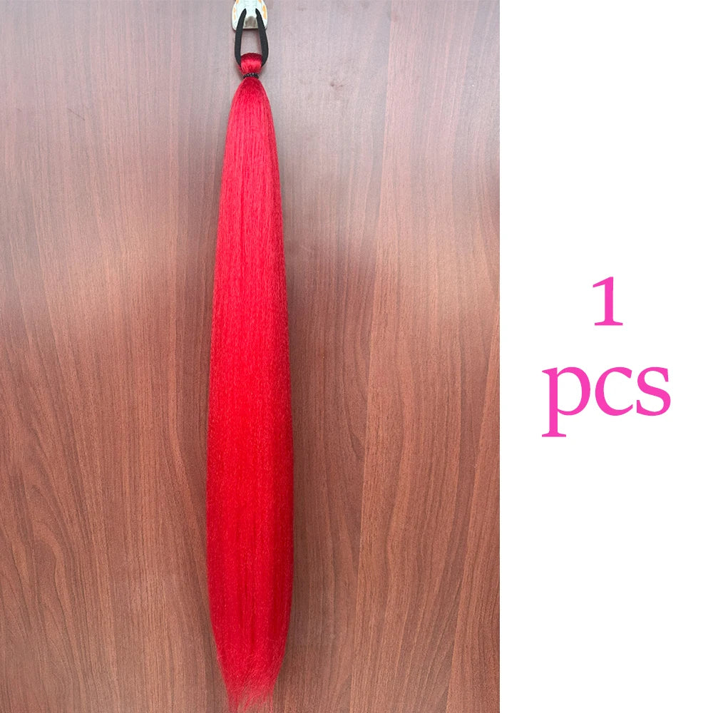 Women's Clip In Ponytail Extension Multi-Color Synthetic Long Hairpiece 6