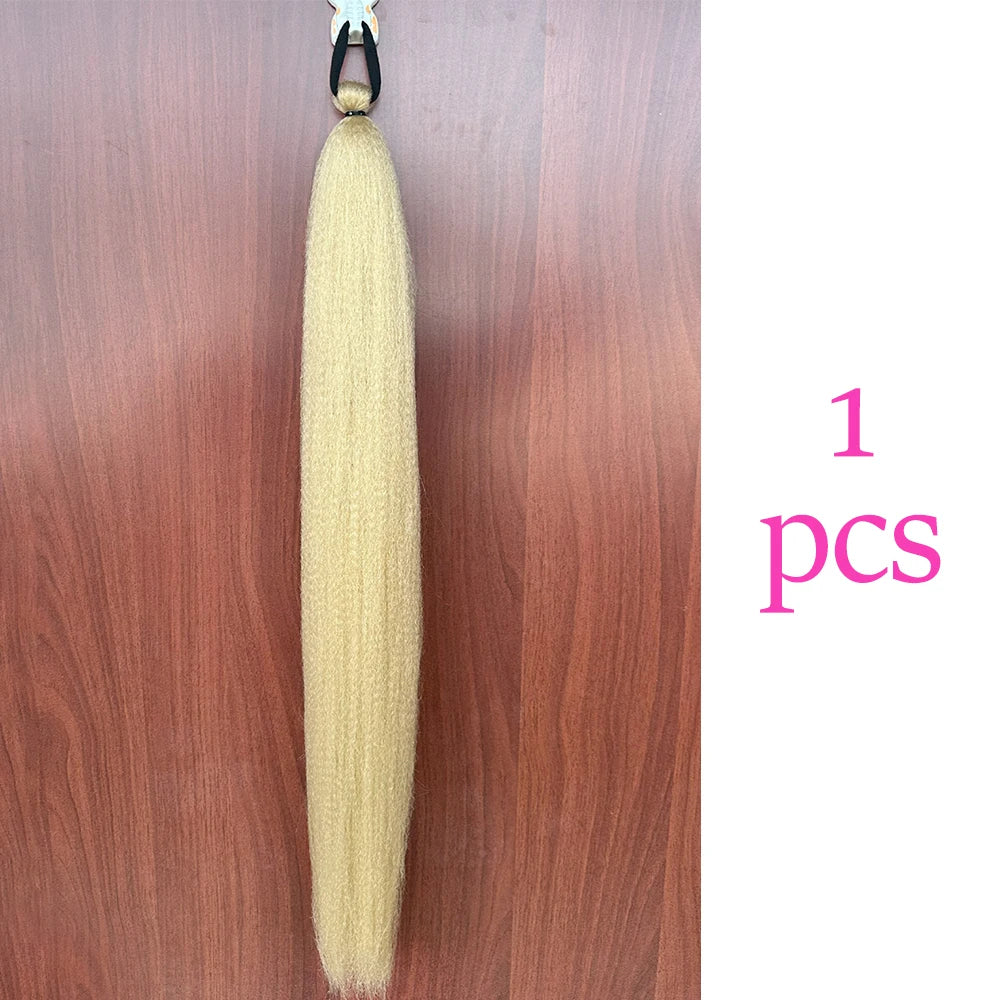 Women's Clip In Ponytail Extension Multi-Color Synthetic Long Hairpiece 7