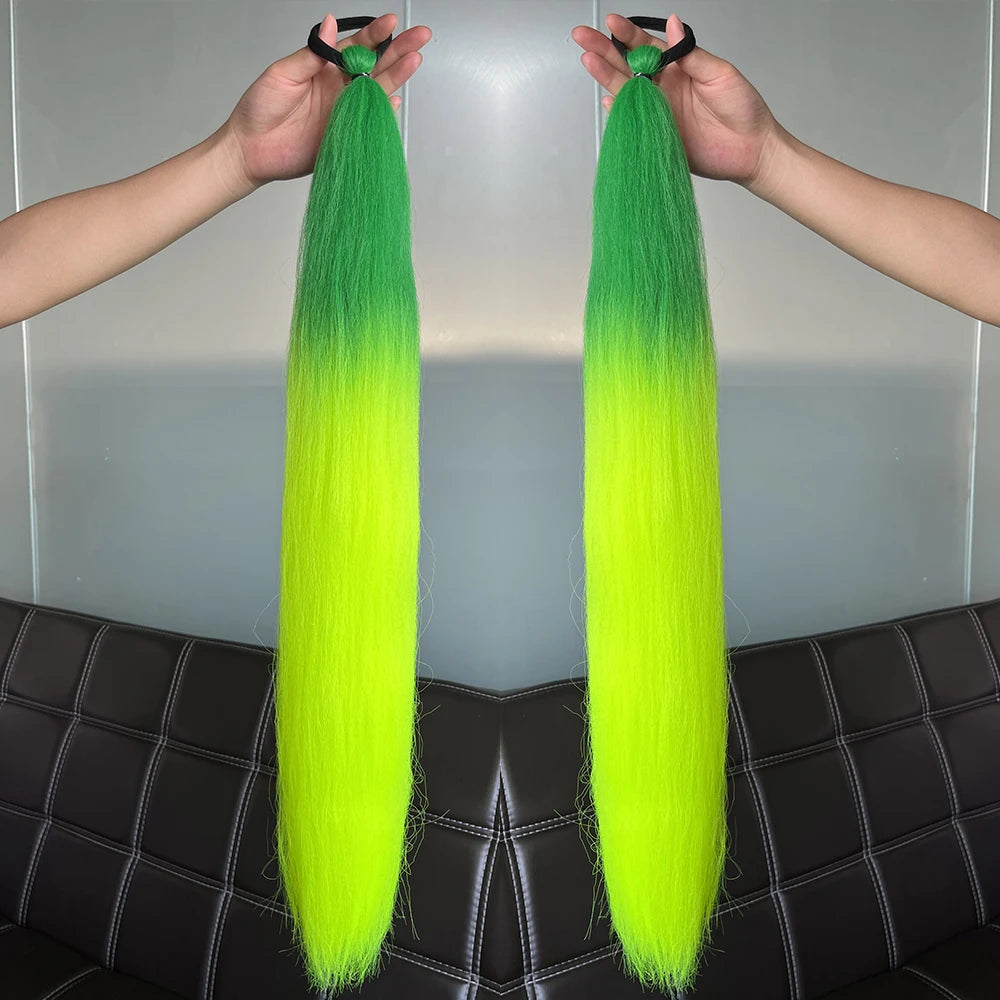 Women's Clip In Ponytail Extension Multi-Color Synthetic Long Hairpiece 8