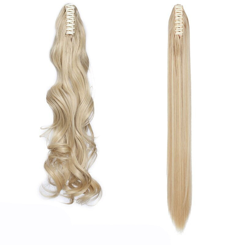 Women's Clip In Ponytail Extension Straight Wavy High-Temperature Fiber 12