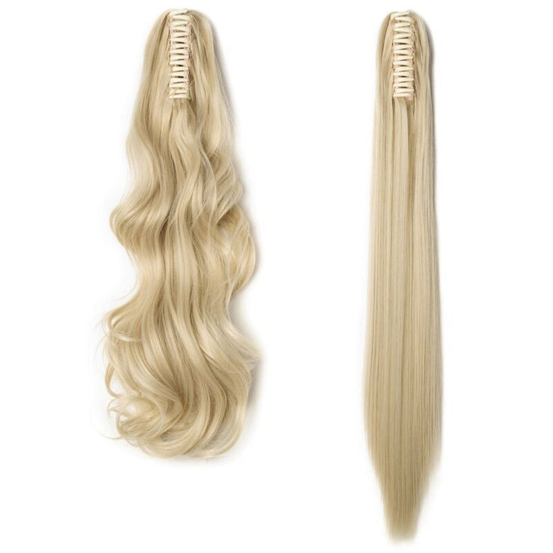 Women's Clip In Ponytail Extension Straight Wavy High-Temperature Fiber 13