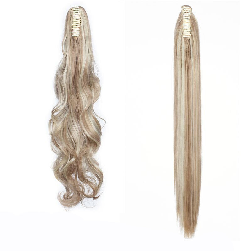 Women's Clip In Ponytail Extension Straight Wavy High-Temperature Fiber 15