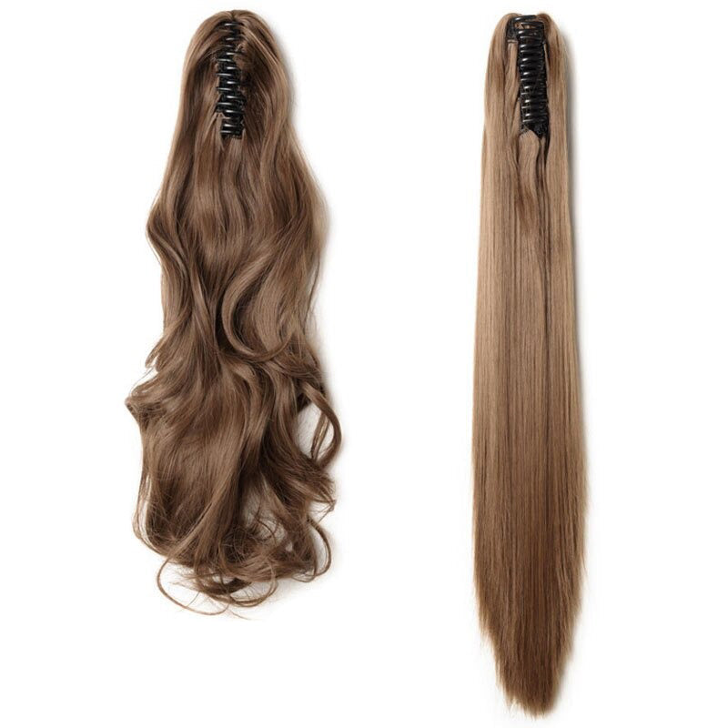 Women's Clip In Ponytail Extension Straight Wavy High-Temperature Fiber 16