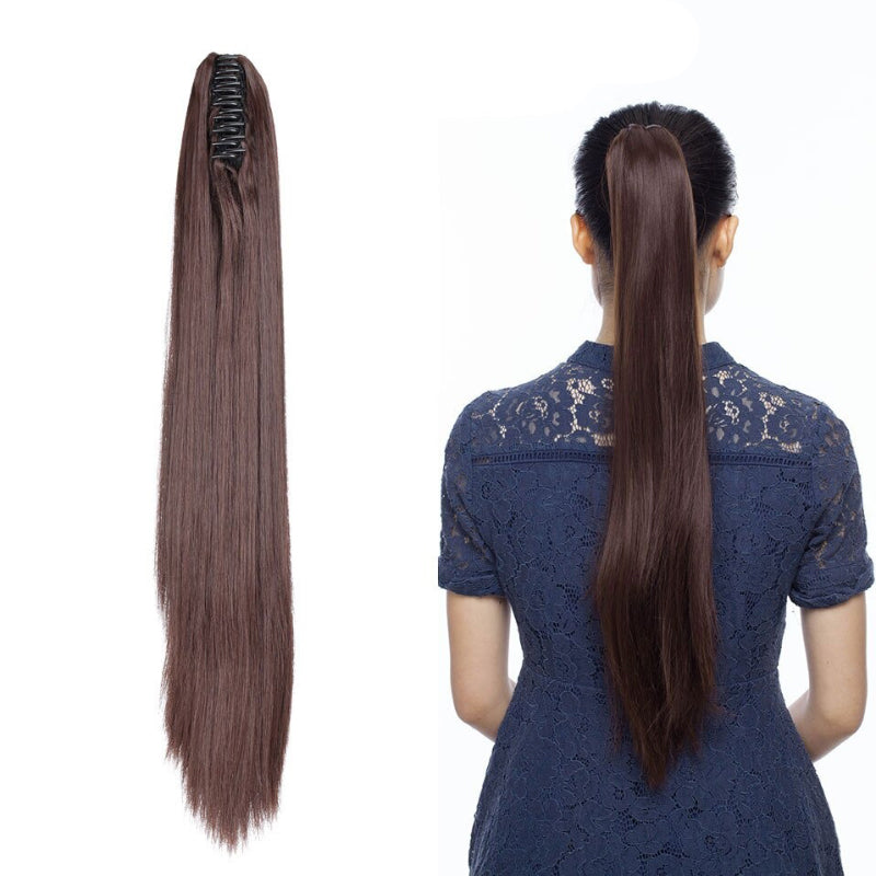 Women's Clip In Ponytail Extension Straight Wavy High-Temperature Fiber 3