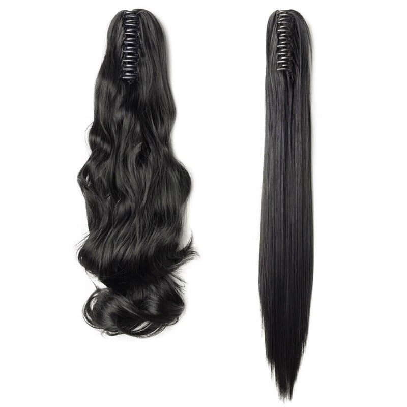 Women's Clip In Ponytail Extension Straight Wavy High-Temperature Fiber 7