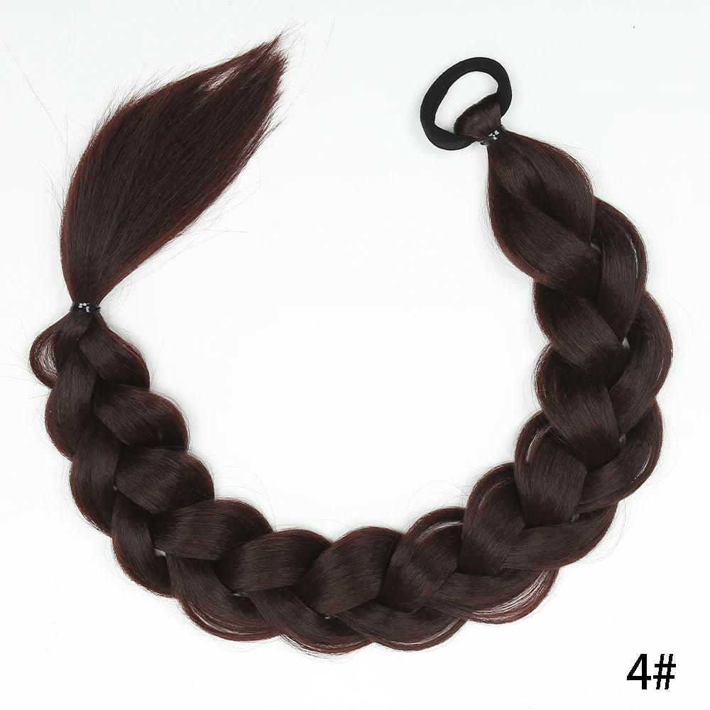 Women's Clip In Ponytail Extensions 24 Inch Synthetic Twist Braid 10