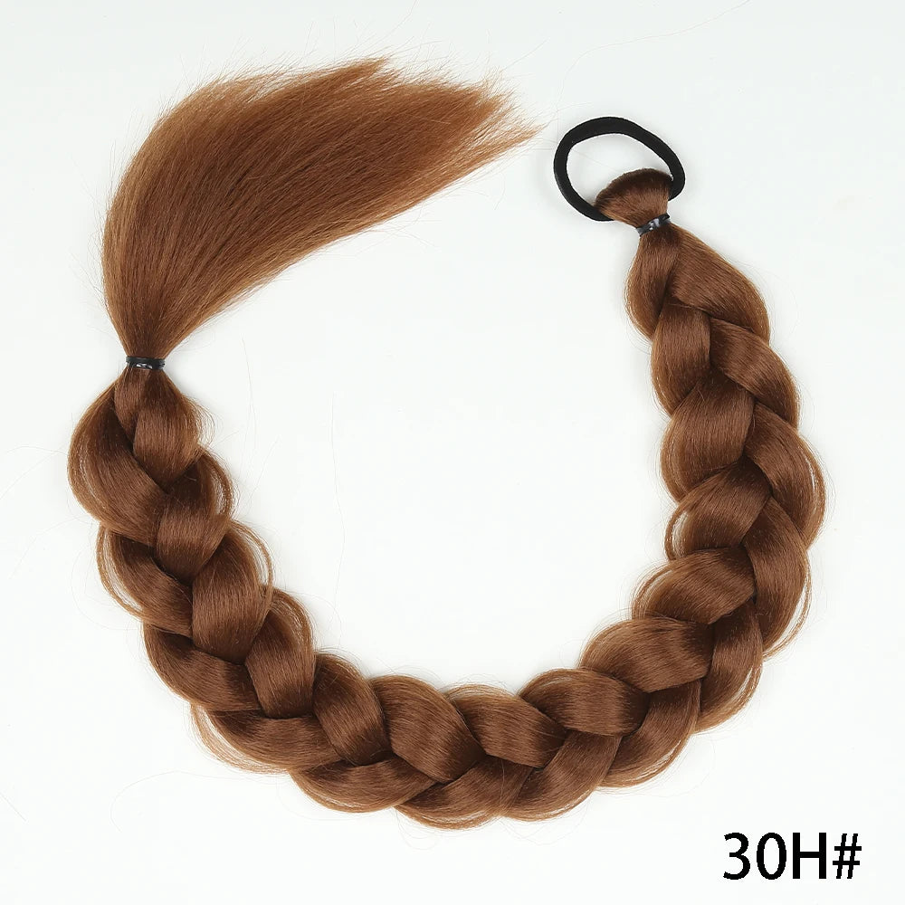 Women's Clip In Ponytail Extensions 24 Inch Synthetic Twist Braid 11