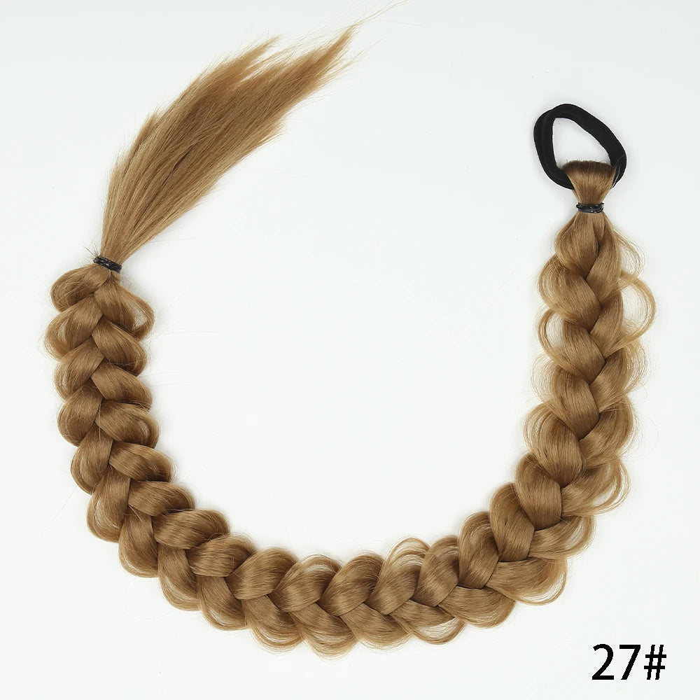 Women's Clip In Ponytail Extensions 24 Inch Synthetic Twist Braid 13