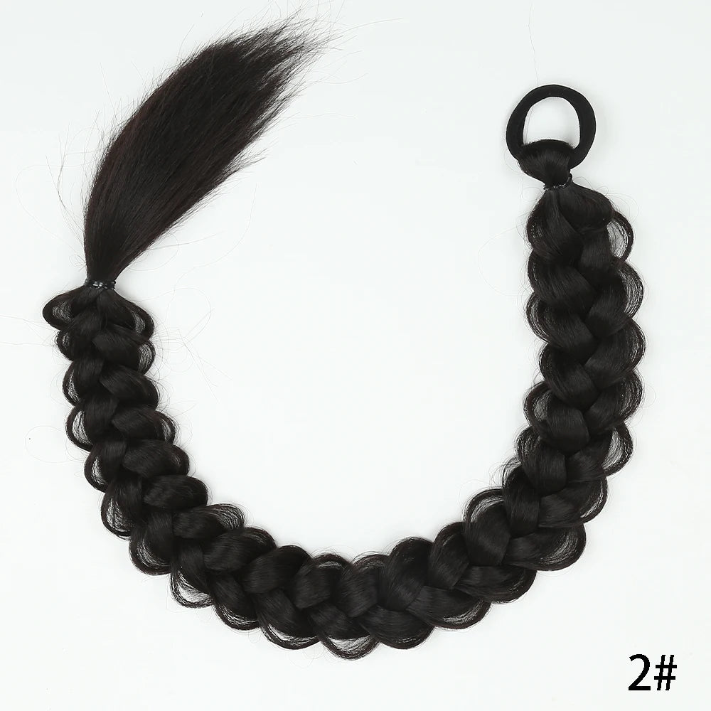Women's Clip In Ponytail Extensions 24 Inch Synthetic Twist Braid 14
