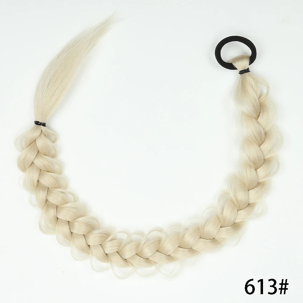 Women's Clip In Ponytail Extensions 24 Inch Synthetic Twist Braid 15
